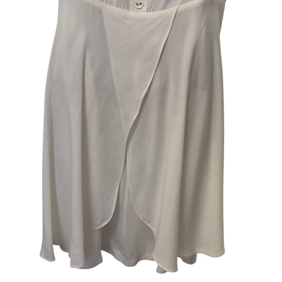 Charles Chang-Lima White Sleeveless Asymmetrical Dress With Button Back & Jewel - Picture 6 of 13